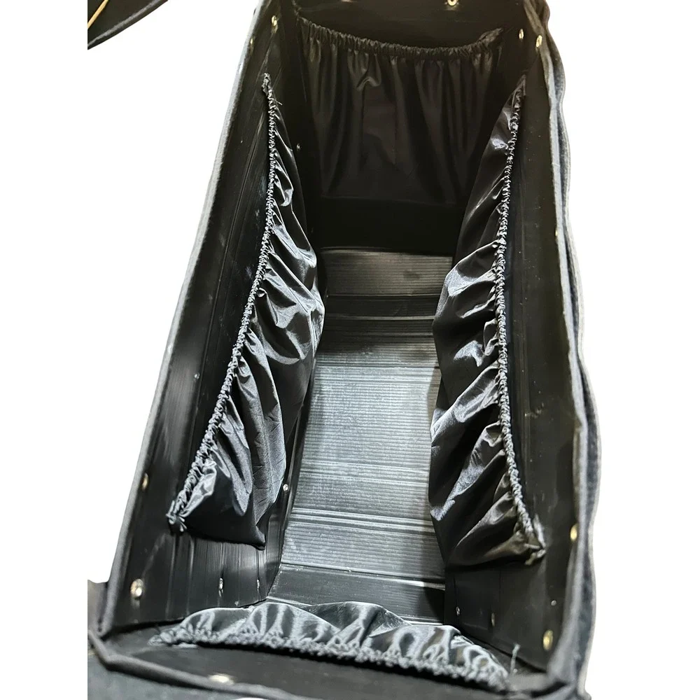 Motorcycle Sissy Bar Tee Bag Travel Luggage Tail Bag Black Studded Large
